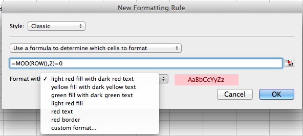 copy paste conditional formatting rules excel for mac